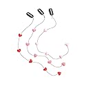 Numblartd Set of 3 Handmade Streamline Hair Extensions Hair Clip Pins with Acrylic Love Heart Bead - DIY Hair Clip Comb Hairpin Headdress Hair
