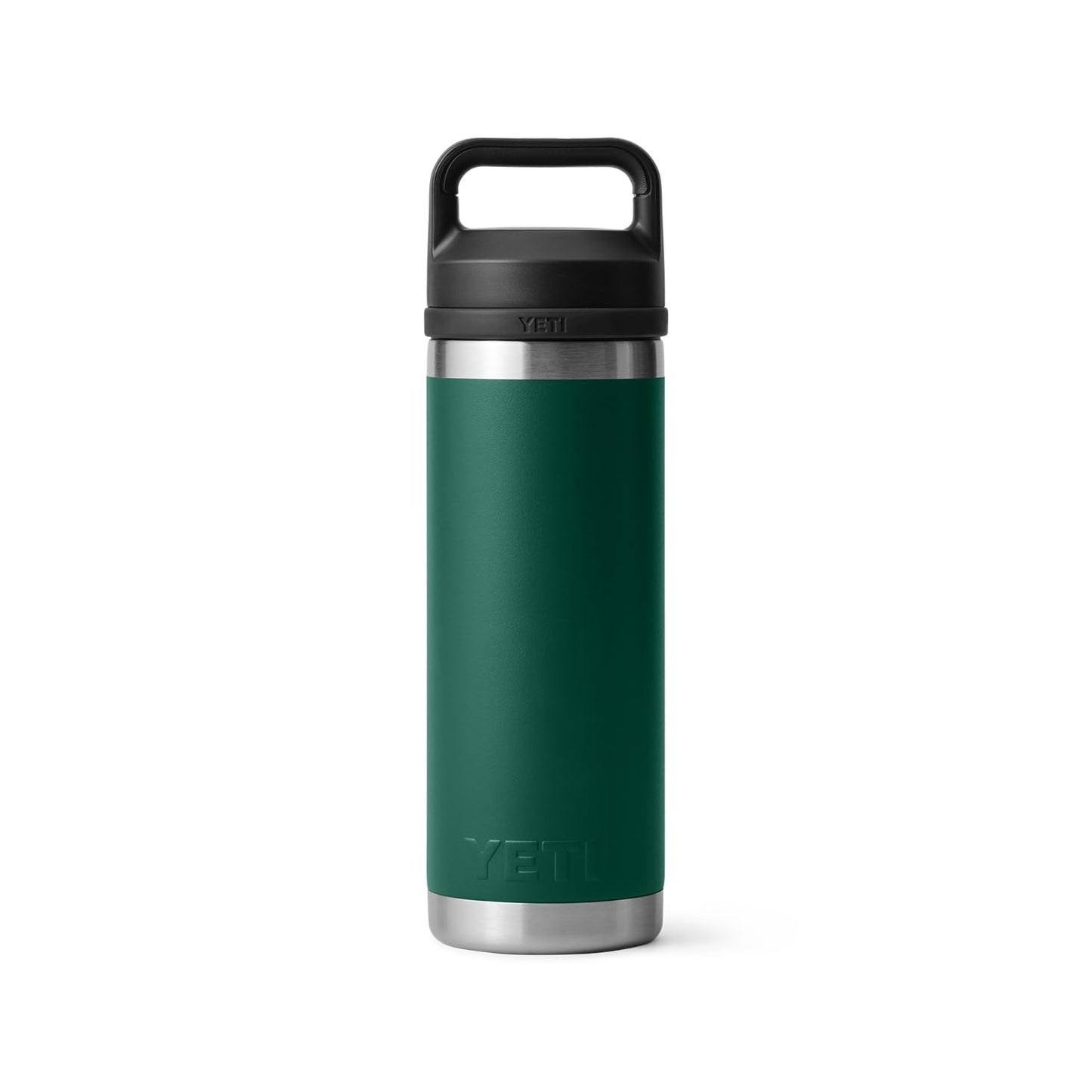 YETI Rambler 18 oz Bottle, Vacuum Insulated, Leakproof, Stainless Steel with Chug Cap, Black Forest Green