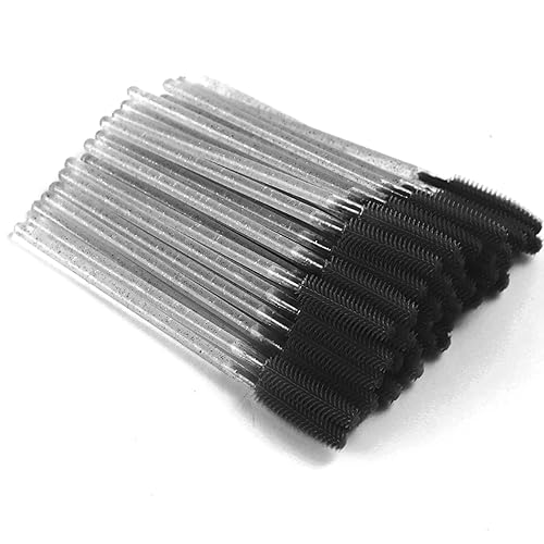 Apothie 50 Pieces Silicone Disposable Mascara Eyelash Wands - Eyebrow & Lash Extension Spoolie Brushes, Comb Separator, Microblading Tool, Applicator