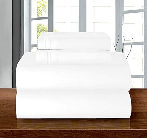 Elegant Comfort Luxury Soft 1500 Premium Hotel Quality Wrinkle Resistant Coziest Bedding Set, All Around Elastic Fitted Sheet, Deep Pocket up to