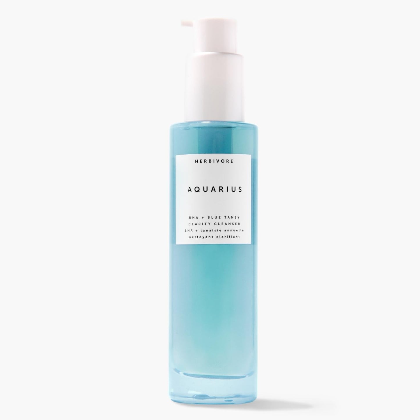 HERBIVORE Aquarius BHA + Blue Tansy Clarity Cleanser | Deep Cleansing Face Wash with Gentle Exfoliation for Oily-Combination Skin, Vegan, 100 mL / 3.3