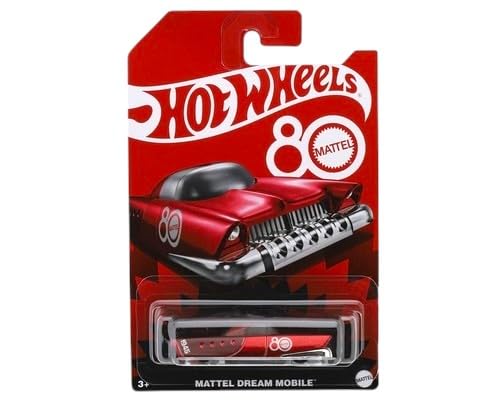 Hot Wheels Mattel Dream Mobile 80th Anniversary Collector’s Edition 6‑Pack, Retro‑Futuristic 1:64 Die‑Cast Cars, Ages 3+