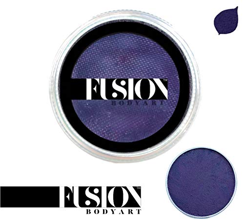 Fusion Body Art Pro Face Paint | Prime Magic Dark Blue (32gm), Professional Quality Water Activated Face and Body Paint Supplies Single Makeup Cake