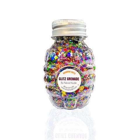 Neva Nude Face and Body Glitter Keychain - Chunky Glitter in Aloe for Festivals, Raves, and More | Cosmetic Grade | Super Sparkly (Rainbow Brite