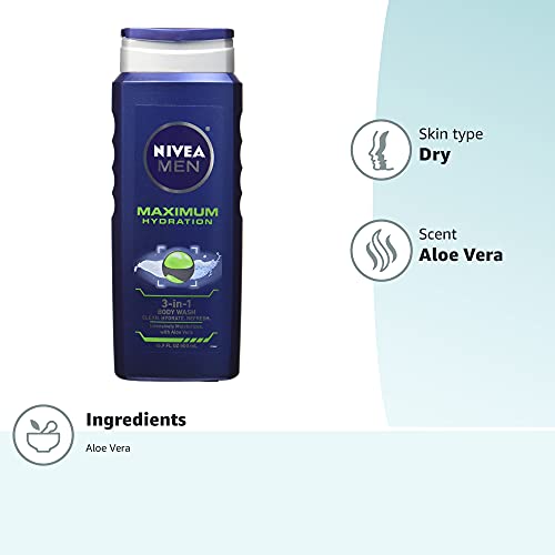 Nivea For Men Maximum Hydration 3-in-1 Body Wash - 16.9 oz