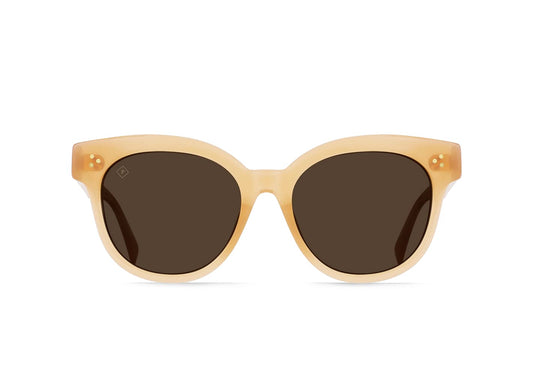 RAEN - Nikol - Womens Modern Cat-Eye Sunglasses UV Protection - Papaya/Vibrant Brown Polarized Lens (Size 52 MM)