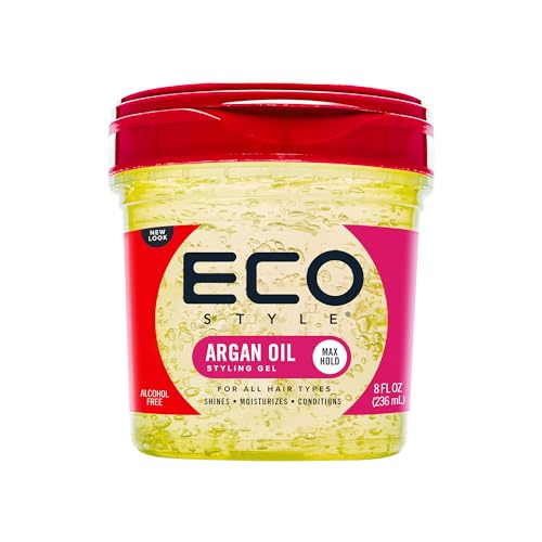 Eco Style Moroccan Argan Oil Styling Gel - Promotes Healthy Hair - Nourishes And Repairs - Delivers Long Lasting Shine - Provides Maximum Hold