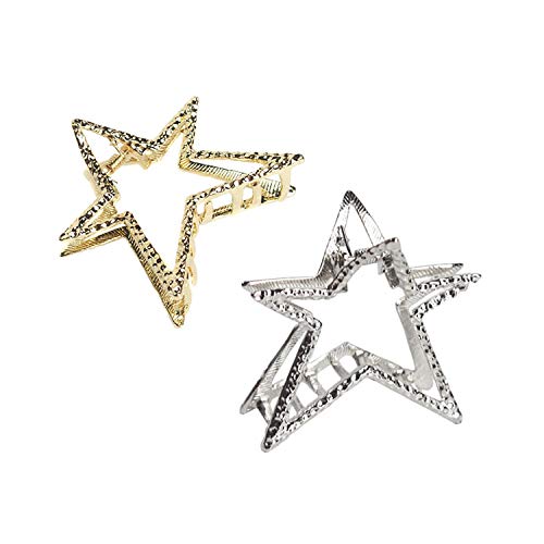 Numblartd Hair Claw Clip - 2 Pcs Fashion Metal Alloy Hair Jaw Clamp Clips Hair Updo Grip Hair Accessories for Women for Medium to Long Hair (Gold +