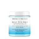 Deep Pore Exfoliating Face Mask with Blue Sea Kale Grapefruit - for Blackheads, Dead Skin Removal, Clarifying & Hydrating - Vegan & Clean Skincare