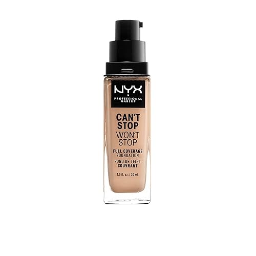 NYX PROFESSIONAL MAKEUP Can't Stop Won't Stop Foundation, 24h Full Coverage Matte Finish - Natural
