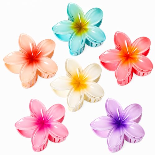 Vigorpace 6 Pcs Flower Hair Claw Clips for Women Girls, Hawaiian Hibiscus Hair Clips, Cute Summer Beach Hair Accessories for Thick Thin Hair Beauty and Personal Care Vigorpace Default Title