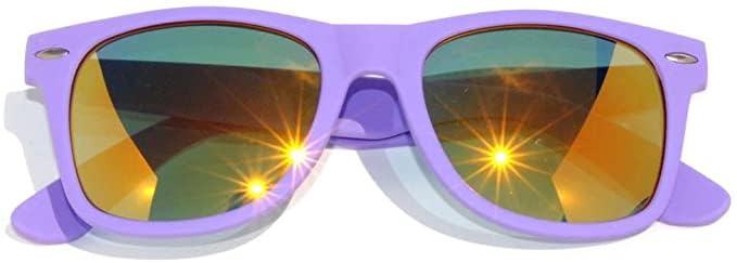 OWL Vintage Horn Rimmed Sunglasses Womens Mens, UV Protected Mirror Lens Vintage Shades, Matte Frame Purple Sun Glasses