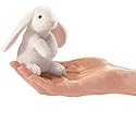 Folkmanis Mini Lop Earred Rabbit Finger Puppet, White, 1 EA