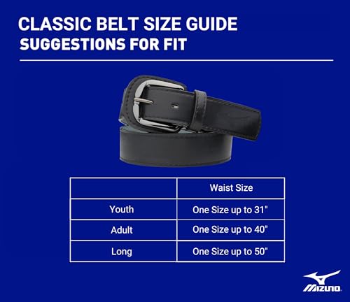Mizuno Adult Classic Belt, Navy, 40-Inch