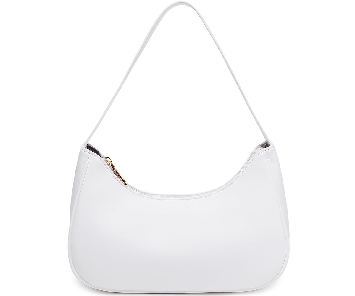 Fashion shoulder Bag for Women's Cute Hobo Tote Handbag Mini Clutch Underarm Purse for Daily Use/Work/Travel/Casual Outings (White GP)