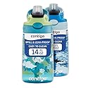 Contigo Aubrey Kids Water Bottle, 2-Pack, 14oz, Dinos & Sharks, Spill-Proof Lid, Dishwasher Safe, Blue & Green