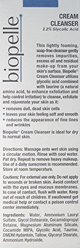 Biopelle Exfoliating Glycolic Acid (2.2%) Facial Cleanser Cream, 6 Fl Oz