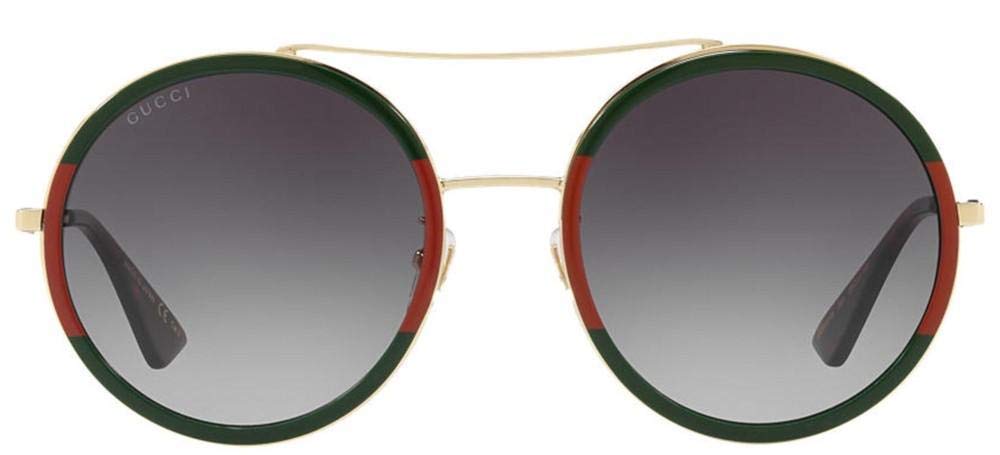 Gucci Women's GG0061S 003 Sunglasses, Gold (Gold/Green), 56, Gold (gold/green), 56