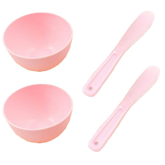 BFLCTTBD 2 Pairs Pink Face Mask Mixing Bowl Set Silicone Mixing Bowl Spatula For Face Mask Small Flexible Rubber Spa Facial Face Mask Mixing Bowl