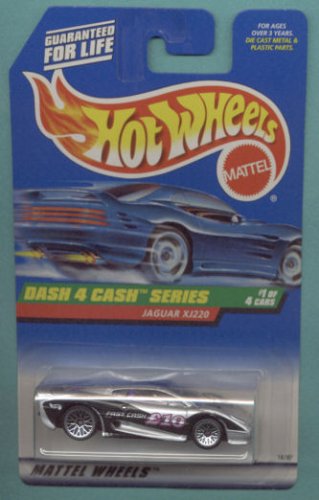 Hot Wheels Mattel 1998 1:64 Scale Dash 4 Cash Series Black & Silver Jaguar XJ220 Die Cast Car 1/4