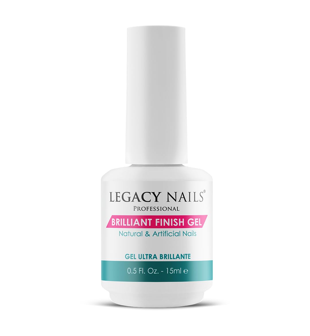 Legacy Nails Professional BRILLANT FINISH GEL 0.5oz - High-Gloss Top Coat for Natural, Acrylic, Gel, Fiberglass & Silk Nails - Chip-Resistant Beauty & Personal Care LEGACY NAILS