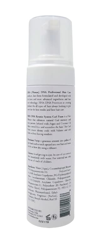 ISHA DNA Keratin System Curl Mousse - Volumizing Curl Enhancer for Wavy or Frizz-Free Curls - Sulfate-Free with Argan and Coconut Oil