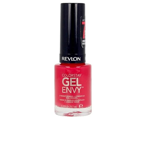 Revlon ColorStay Gel Envy Longwear Nail Polish, with Built-in Base Coat & Glossy Shine Finish, in Red/Coral, 620 Roulette Rush, 0.4 oz