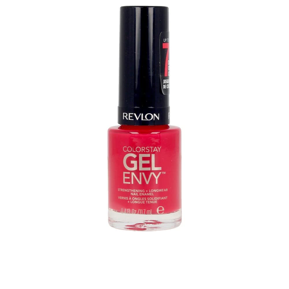 Revlon ColorStay Gel Envy Longwear Nail Polish, with Built-in Base Coat & Glossy Shine Finish, in Red/Coral, 620 Roulette Rush, 0.4 oz