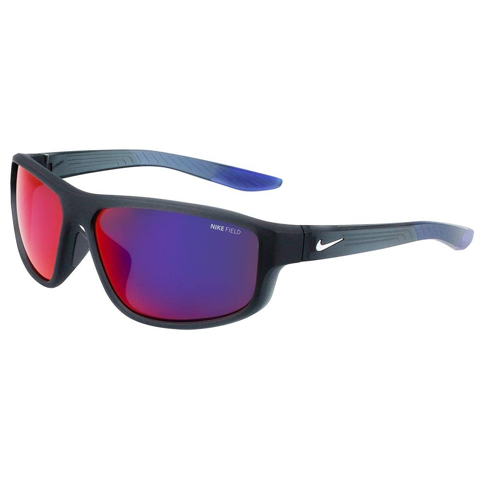 Nike Brazen Fuel Rectangular Sunglasses, Matte Dark Grey/White, 62/14/130