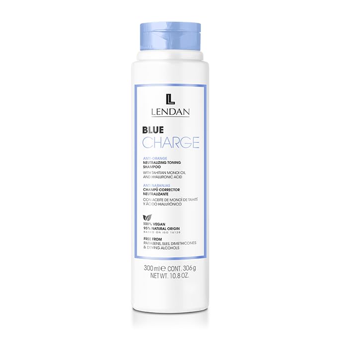 Lendan Anti-Yellow Kit with Blue Pigments, Blue Charge Shampoo 300ml + Re-Charge Mask 500ml