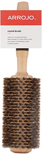 ARROJO Large Round Hair Brush - Large Round Brush for Blow Drying & Styling - Boar Bristle Hair Brush for Volume & Smoothness - Round Hair Brushes