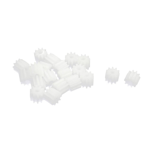 uxcell 20 Pcs 6mm x 2mm 10 Teeth Plastic Gear Wheel for Car Motor Shaft