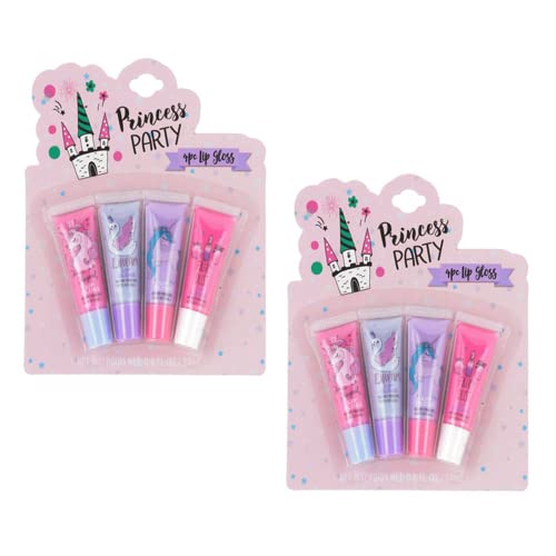 EXPRESSIONS 8pc Lip Gloss Set - Flavored Tubes, Non-Toxic Kid-Friendly, Sweet Scented Holiday Gifts, Children Birthday Party Favor Assortment