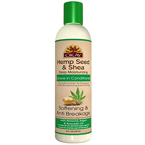 OKAY Hemp Seed & Shea Softening & Anti Breakage Leave In Conditioner | Helps Stimulate Hair Growth & Prevents Breakage | Sulfate, Silicone, Paraben