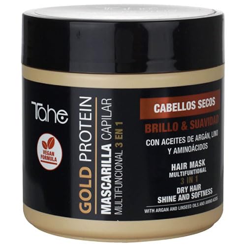 Tahe Gold Protein For Dry Hair Small Kit - Shampoo 300ml, Mask 400ml, Styling Cream 200ml - Nourishing & Softness
