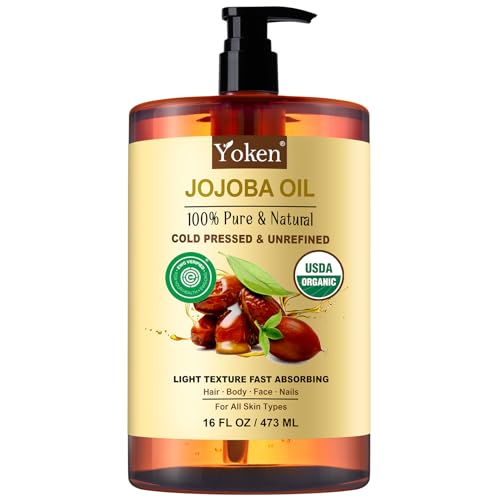 Yoken Organic Jojoba Oil 16oz, USDA Certified Cold Pressed for Skin Care Beauty and Personal Care Yoken Default Title