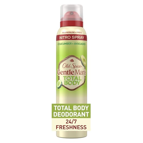 Old Spice Whole Body Deodorant Spray for Men, Aluminum Free, Cucumber + Avocado Scent, 24/7 Odor Protection, 24/7 Lasting Freshness, Dermatologist