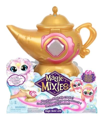 Magic Mixies Magic Genie Lamp with Interactive 8" Pink Plush Toy and 60+ Sounds & Reactions. Unlock a Magic Ring and Reveal a Pink Genie from The…