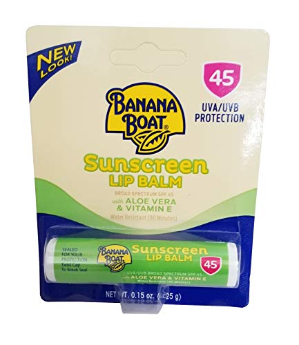 Banana Boat Sunscreen Lip Balm with Aloe Vera & Vitamin E, SPF45