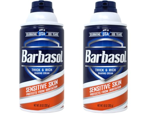 Barbasol Sensitive Skin Thick and Rich Shaving Cream, 10 Ounce Pack of 2 Beauty and Personal Care Flywrun Default Title