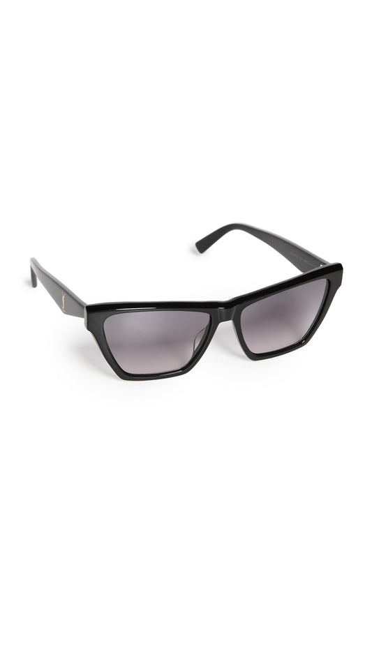 Saint Laurent Women's SL M103 Sunglasses, Black-Black-Grey, One Size