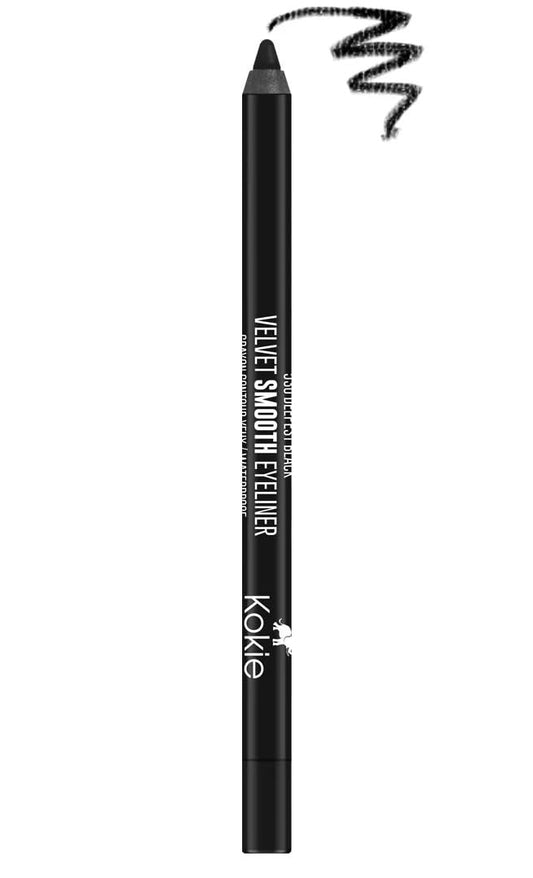 Kokie Cosmetics Waterproof Velvet Smooth Eyeliner Pencil, Deepest Black, 0.042 Ounce