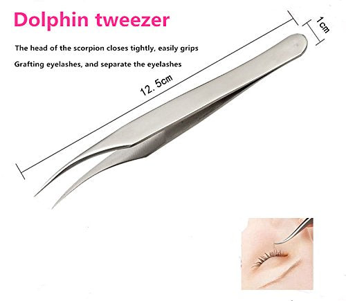 Yimart Professional Eyebrow Tweezer Set False Eyelash Extension Tool Kits Set Eyebrow Tweezers Eyebrow Trimmer Stainless Steel Eye Lashes Tweezers