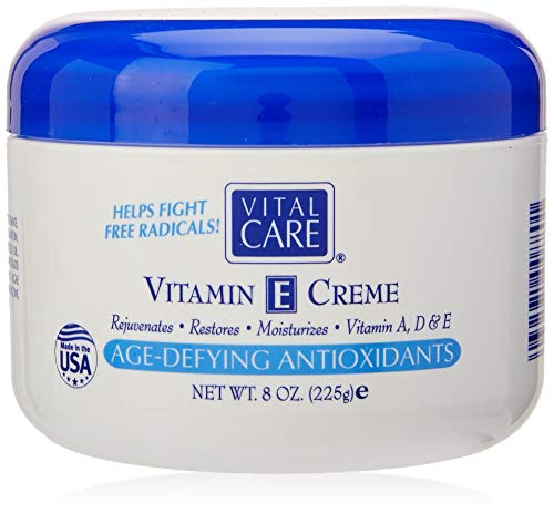Vital Care Vitamin E Crème, (8 Fl. Oz), A Complete Skin Care with Age- Defying Antioxidants for Men and Women