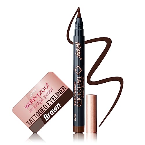 Skone Cosmetics Insanely Intense Tattooed Eyeliner Pen - Waterproof Liquid Eyeliner, Long Lasting, Sweat Proof, Smudge Proof Felt Tip Liquid Eyeliner
