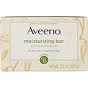 Aveeno Moisturizing Bar with Natural Colloidal Oatmeal for Dry Skin, Fragrance Free, 3 Oz (Pack of 5)
