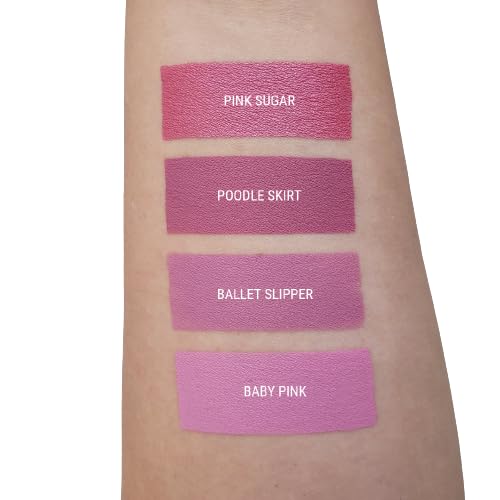 Aromi Metallic Liquid Lipstick | Long-lasting, Baby Pink Lip Color with Shimmery Finish (Pink Sugar)