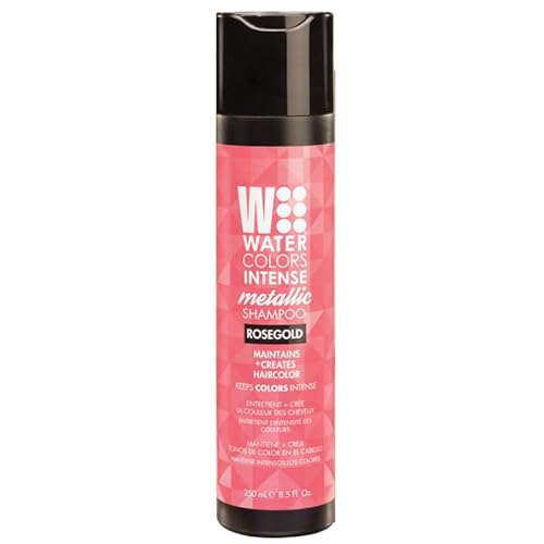 Watercolors INTENSE METALLIC Semi Permanet Color Depositing Shampoo-Sulfate & Paraben Free to Maintain & Enhance Hair Color 8 fl oz - ROSE GOLD