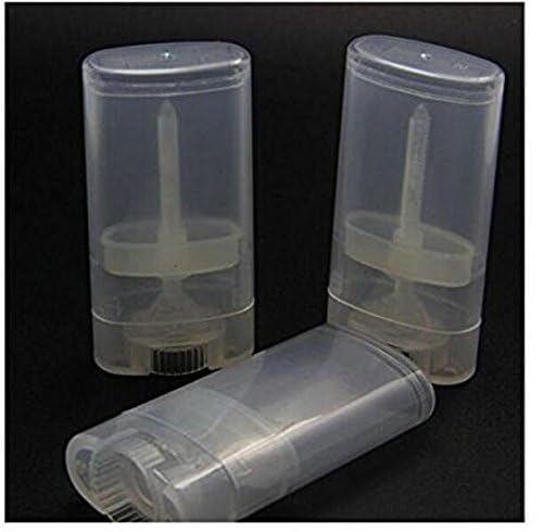 10PCS 15ml 0.5oz Clear Empty Plastic Oval DIY Lipstick Lip Balm Lip Gloss Tubes Deodorant Crayon Chapstick Tube Bottle Containers Oval Holder Case