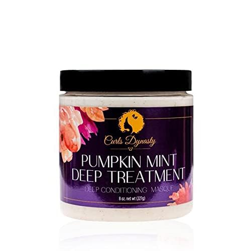 Curls Dynasty Pumpkin Mint Deep Treatment Masque Moisturizing Deep Conditioning Hair Mask For Curly Hair For Stronger Healthier Nourished Hair